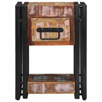 Nachttische 2er Set, 40x40x40 cm, Massivholz, Altholz