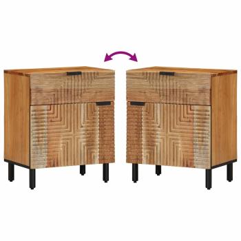 Nachttisch 50x33x60 cm Massivholz Akazie