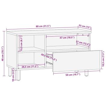 TV Schrank 80x33,5x46 cm Massivholz Akazie