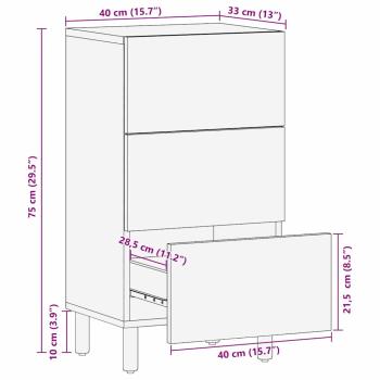 Sideboard 40x33x75 cm Massivholz Akazie
