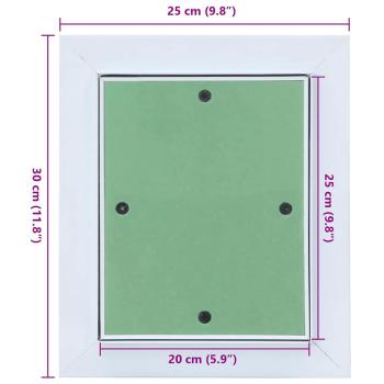 Zugangstafel mit Aluminiumrahmen und Gipskarton 200x250 mm