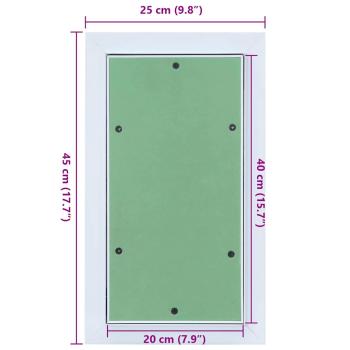 Zugangstür mit Aluminiumrahmen und Gipsplatte 200x400 mm