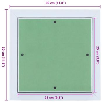 Zugangspanel mit Alurahmen und Gipskarton 250x250 mm