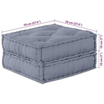 Modularer Pouf Grau 70x70x36 aus Stoff