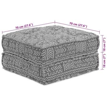 Modularer Pouffe in Hellgrau 70x70x36 aus Stoff