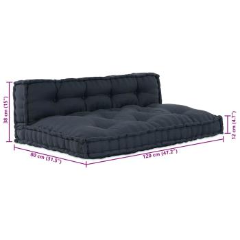 Palettensofa-Kissen mit Rückenstütze in Anthrazit