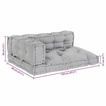 Palettensofa-Kissen mit Arm- und Rückenstütze in Grau