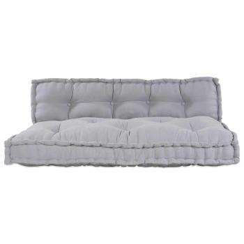 Palettensofa Kissen mit Rückenlehne Grau Stoff