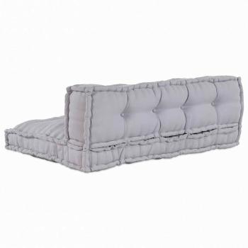 Palettensofa Kissen mit Rückenlehne Grau Stoff