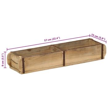 Tablett 60,5x15x9 cm aus recyceltem Massivholz