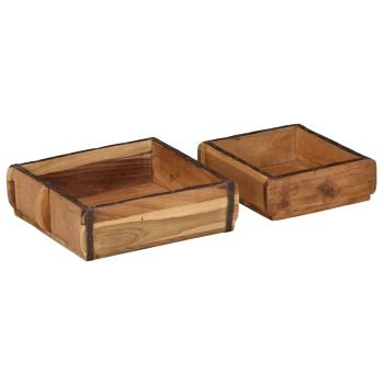 2-teiliges Tablett-Set aus recyceltem Massivholz