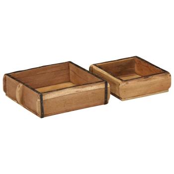 2-teiliges Tablett-Set aus recyceltem Massivholz