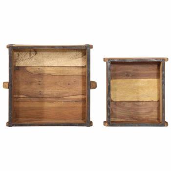 2-teiliges Tablett-Set aus recyceltem Massivholz