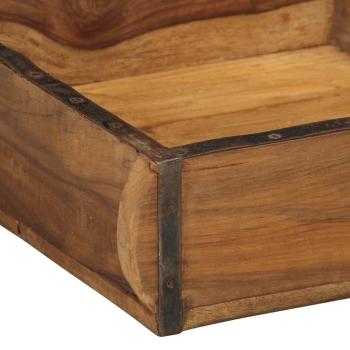 Tablett 31x29x10 cm Aus Solidem Holz Wiederverwertet