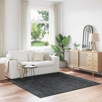 ARDEBO.de - Flauschiger Teppich mit Latexrücken Dunkelgrau 200x200 cm