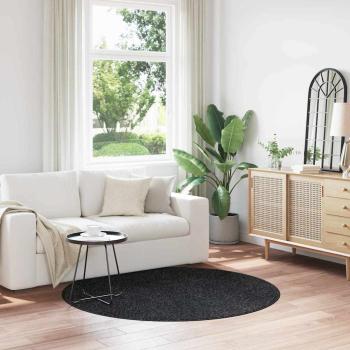 ARDEBO.de - Flauschiger Teppich mit Latexrücken Dunkelgrau ø160 cm