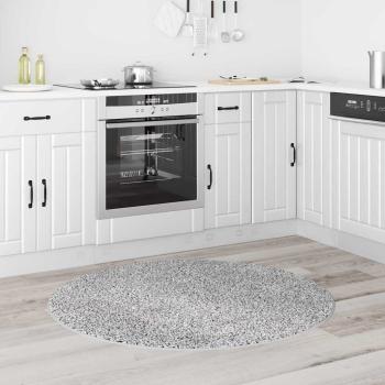 Flauschiger Teppich mit Latexrückseite Grau ø120 cm