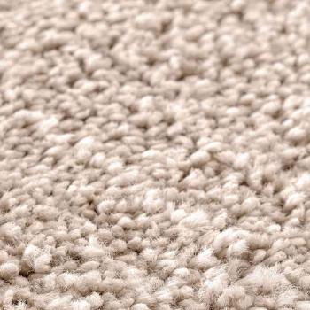 Flauschiger Teppich mit latexbeschichtetem Rücken Creme ø120 cm