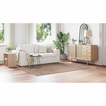 Hochflor Teppich mit Latexrücken Braun 160x230 cm