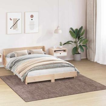 Flauschiger Teppich mit Latexboden Braun 200x200 cm