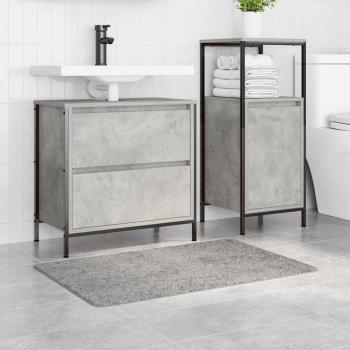 Badematte Rechteckig Grau 60x90 cm Polypropylen Rutschfest