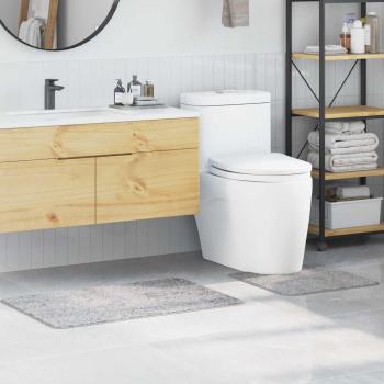 ARDEBO.de - 2-teiliges Badematten-Set Grau Polypropylen Rutschfest