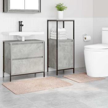 2-teiliges Badematten-Set Creme Polypropylen Rutschfest