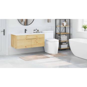 2-teiliges Badematten-Set Creme Polypropylen Rutschfest