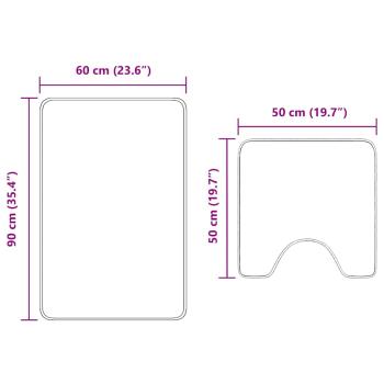 2-teiliges Badmatten-Set Rot Polypropylen Rutschfest