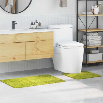 ARDEBO.de - 2-teiliges Badteppich-Set Grün Polypropylen Rutschfest