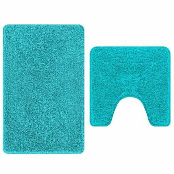 ARDEBO.de - 2-teiliger Badteppichset Türkis Polypropylen Rutschfest
