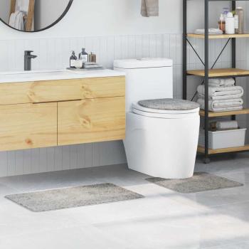 ARDEBO.de - 3-teiliges Badezimmermatten-Set Grau Polypropylen Rutschfest