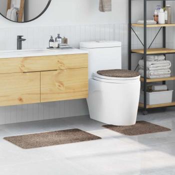 ARDEBO.de - 3-teiliges Badteppich-Set Braun Polypropylen Rutschfest