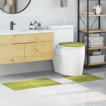 ARDEBO.de - 3-teiliger Badmatten-Satz Grün Polypropylen rutschfest