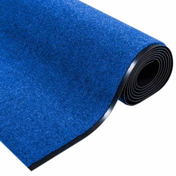 Fußmatte Blau und Schwarz 120 x 400 cm 100% Polyamid