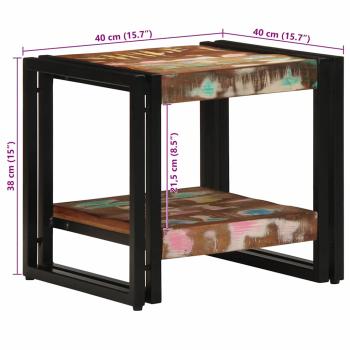Couchtisch Mehrfarbig 40x50x38 cm Massivholz Altholz