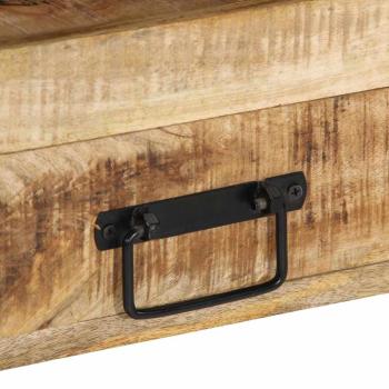 Beistelltische Schwarz 90x33x75 cm aus massivem Mangoholz und Metall