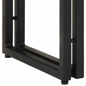 Konsole Schwarz 90x33x75 cm Massivholz Akazie und Metall