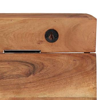 Garderobenständer mit Regal Wandmontiert aus massivem Akazienholz und Metall