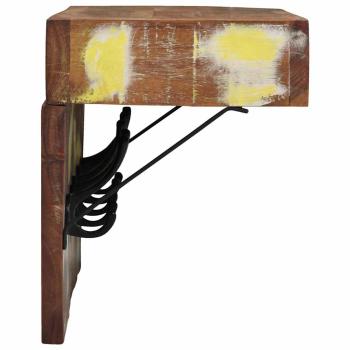 Garderobenständer mit Regal Wandmontiert aus massivem Altholz und Metall