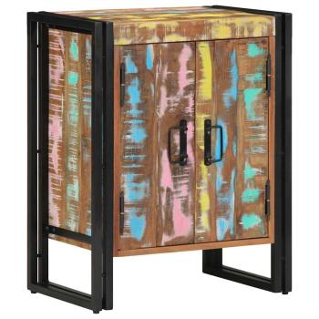 ARDEBO.de - Schuhschrank Schwarz 30x30x40 cm Aus massivem Altholz und Stahl