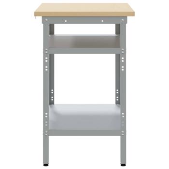 Arbeitstisch Grau 100x55x85 cm aus Stahl und Holzwerkstoff