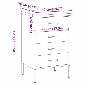 Werkbank Schwarz 50x55x85 cm Stahl