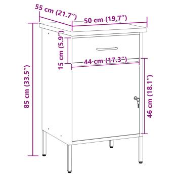 Werkbank Schwarz 50x55x84 cm Stahl