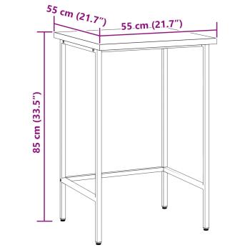 Arbeitstisch Grau 55x55x85 cm Stahl und Holzwerkstoff
