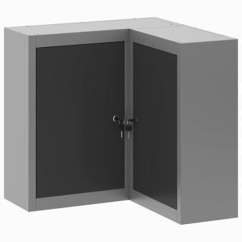 Eck-Werkzeugschrank Wandmontiert und abschließbar Schwarz Stahl