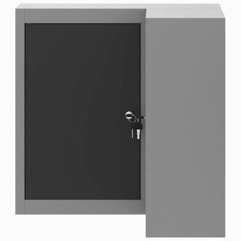 Eck-Werkzeugschrank Wandmontiert und abschließbar Schwarz Stahl