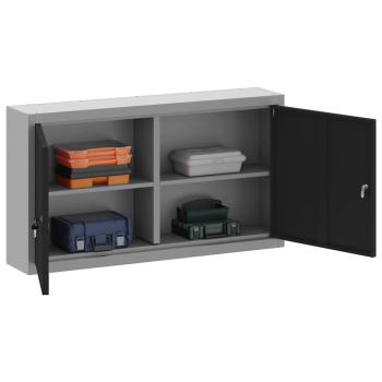 Werkzeugschrank Schwarz und Grau 100 x 20 x 55 cm Stahl