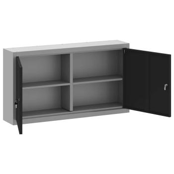 Werkzeugschrank Schwarz und Grau 100 x 20 x 55 cm Stahl