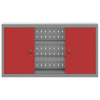 ARDEBO.de - Werkzeugschrank Wandmontage mit Werkzeugbrett Rot 100x20x55 cm Stahl